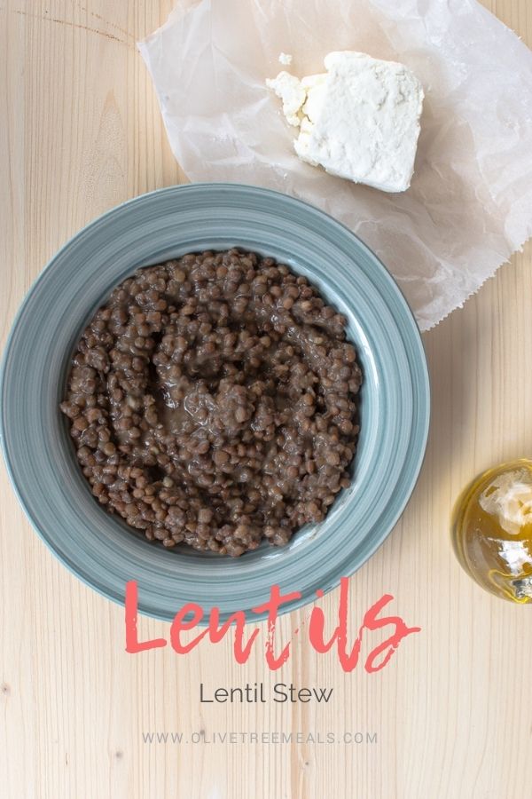 Plate full of lentil stew