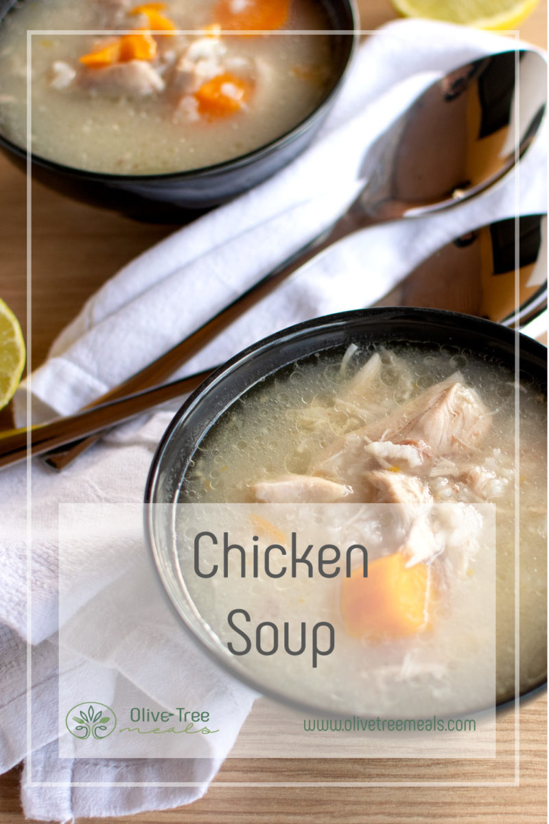 Chicken soup in a bowl